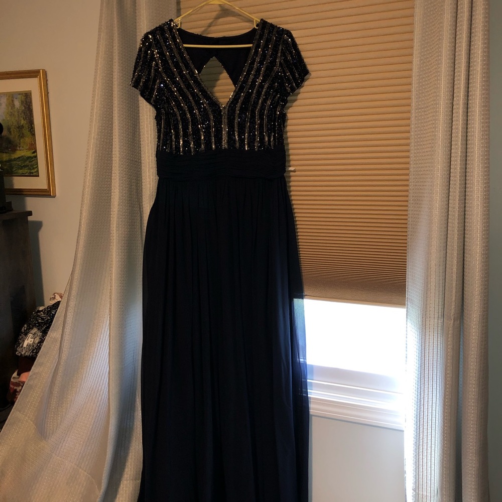 JS Collection evening wear long dress blue 16